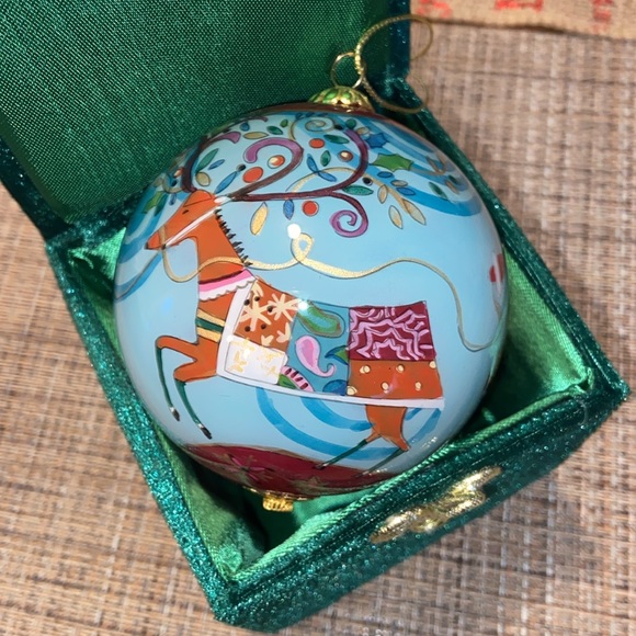 Li Bien Ornament 2011 Santa Sleigh Reindeer Christmas Original Box - Picture 2 of 4